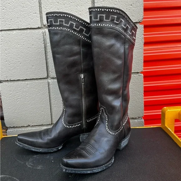 Ariat SAHARA Western Boots Women’s Black Knee High Tall Size 9.5 B - Picture 2 of 7